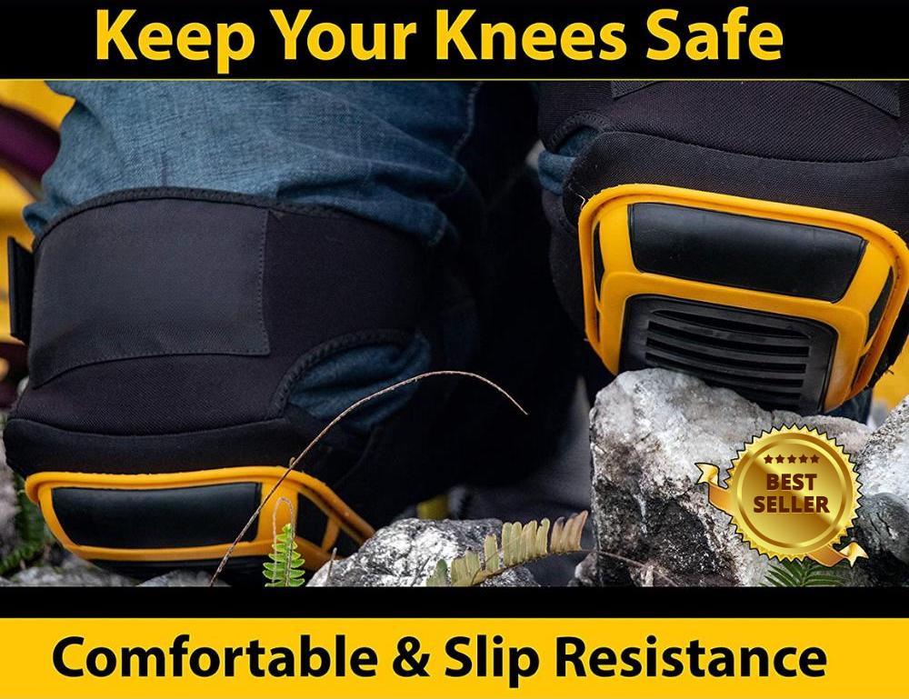 Hard shell knee pads with gel padding and buckle straps